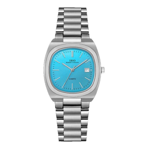 IBSO Simple Date Square High Value Solid Steel Waterproof Watch Men and Women Niche Quartz Watch - Image 4