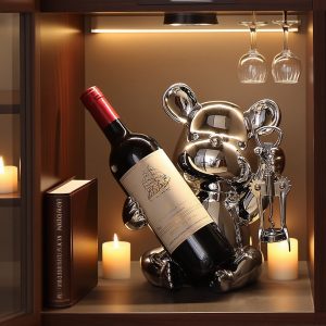 Violent bear red wine rack ornaments, light luxury, high-end home, living room, sideboard, wine cabinet decorations, high-end soft decoration