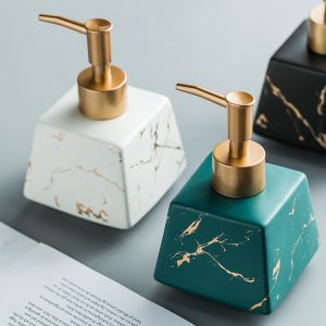 Light luxury ceramic hand sanitizer, shower gel, shampoo, water bottle, lotion, press bottle, model room bathroom decoration