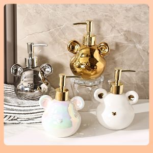 ✅ Ceramic dispensing bottle sets: press-on body wash, shampoo, hand sanitizer, small bottles, empty bottles, lotion
