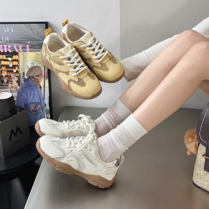 Daddy shoes women's ins trend 2025 spring and autumn new retro jogging color-blocking athleisure sports and leisure women's shoes