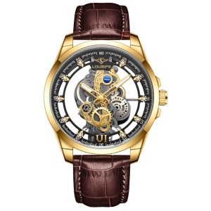 2024 cross-border new Swiss double-sided skeleton non-mechanical men's quartz watch men's watch waterproof luminous watch