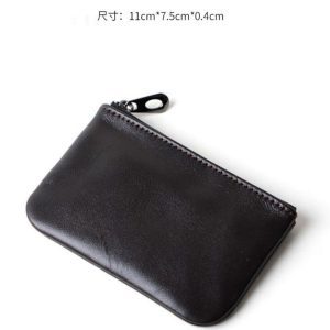 Small fashion zipper coin key bag leather texture men's short wallet mini coin purse women's
