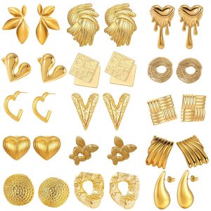 Cross-border dropshipping titanium steel earrings ins style light luxury French personalized earrings gold plated earrings earrings earrings manufacturers wholesale