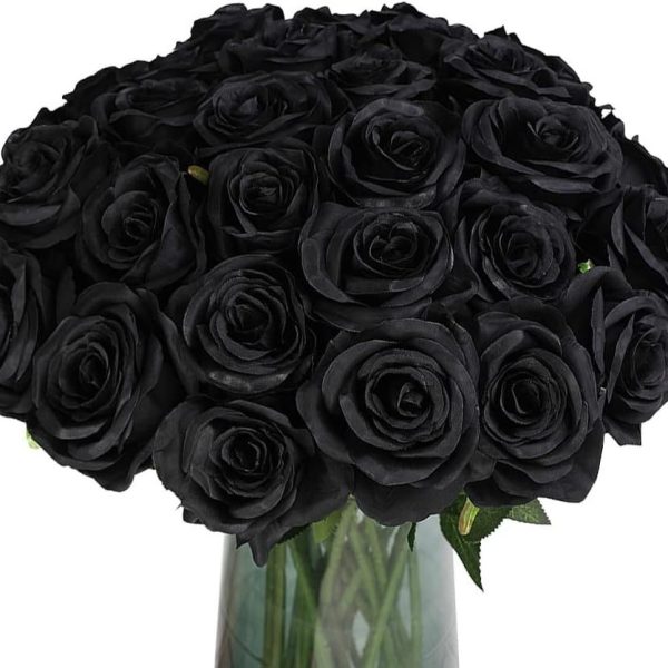 Simulation flower pure black rose living room single high-end Valentine's Day fake flower bouquet ornament home decoration flower arrangement - Image 5