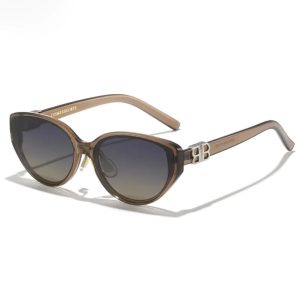 Retro cat-eye sunglasses women's high-end sense is suitable for square face sunscreen glasses seaside anti-UV men's sunglasses