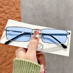 Retro small frame square metal glasses frame sunglasses men's high-quality small face women's sunglasses high-quality anti-UV
