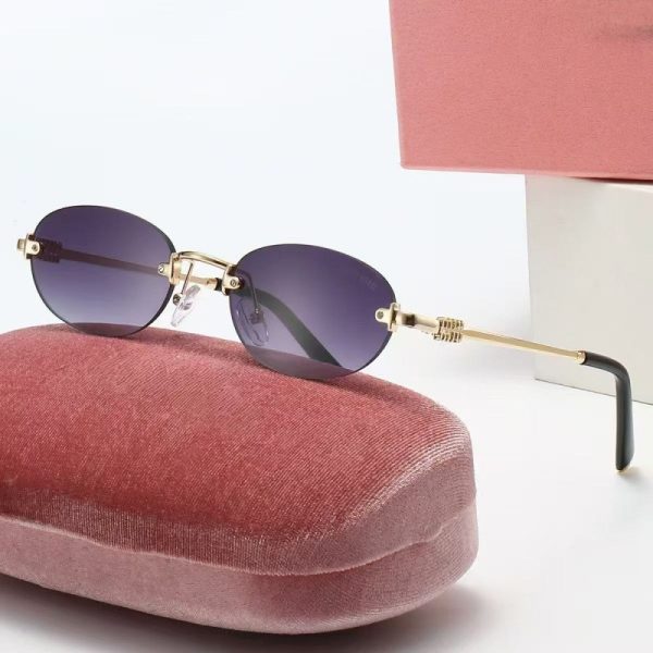 New fashion ladies rimless sunglasses Zhang Yuanying with the same sunglasses cross-border outdoor travel sunscreen goggles
