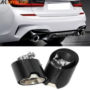 For BMW G20 G21 320d 320i 330i MP Carbon Tail Throat Exhaust Nozzle Muffler
