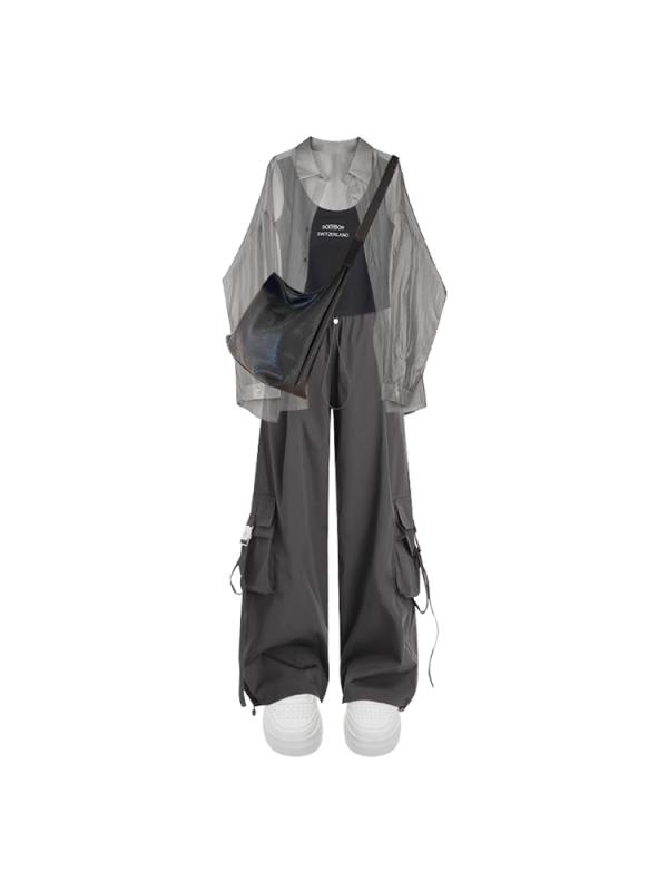 Cool and sassy summer ootd outfit huge good-looking sunscreen professional suit women's 2025 summer hot two-piece set - Image 5