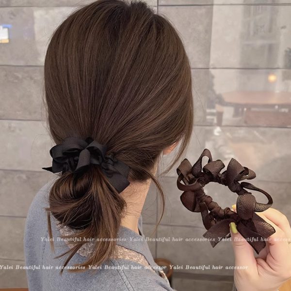 South Korea's Dongdaemun same hair tie Niche designers hand-knit bow bow small intestine hair rope