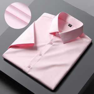 Summer Interview Work Short Sleeve Shirt Men's Business Formal Wear Bottom Layer Student Slightly Loose Shirt High Quality Top