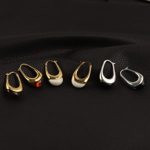 French natural gemstone niche design sterling silver earrings women's new retro elegant temperament high-end stud earrings