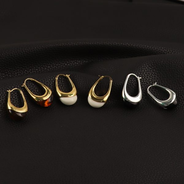French natural gemstone niche design sterling silver earrings women's new retro elegant temperament high-end stud earrings
