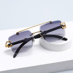 New Vintage Bezel-Free Premium Sunglasses Men's UV Protection High-end Fashion Trend Sunglasses Women