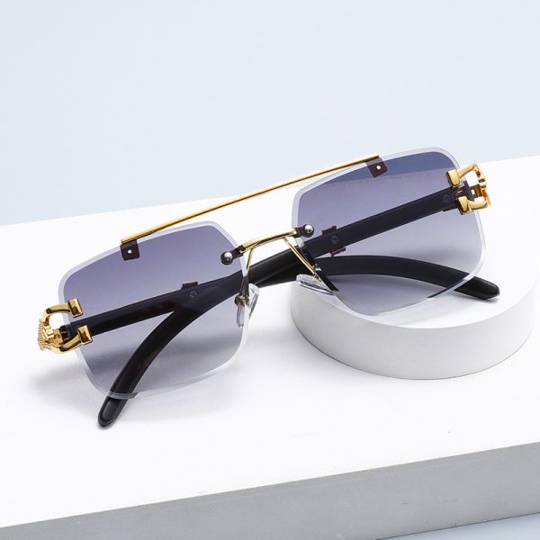 New Vintage Bezel-Free Premium Sunglasses Men's UV Protection High-end Fashion Trend Sunglasses Women