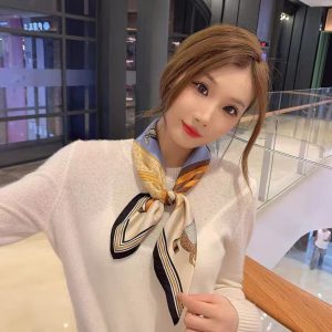 Spring New Style 70 Small Square Scarf Silk Scarf Letter Print Silk Scarf Ladies New Professional Scarf Satin Scarf Wholesale