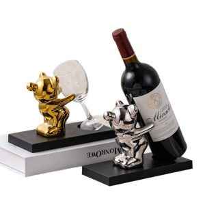 Light luxury bubble bear wine rack violence bear wine cabinet decoration ornaments ceramic living room TV cabinet entrance home decoration