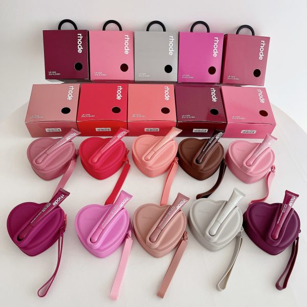 Hailey's same rhode lipstick, lip gloss, love silicone bag, small change, heart-shaped cosmetic bag, e-cigarette bag - Image 4