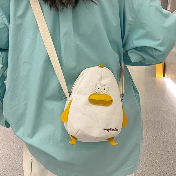 Summer cute crossbody bag small fresh mini student soft girl cartoon chick bag Japanese sail splicing small square bag