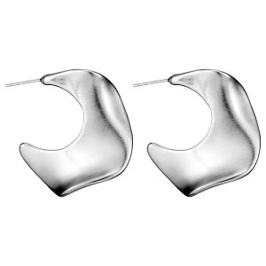 European and American vintage French geometric design gold earrings women's matte silver high-quality temperament earrings vintage style