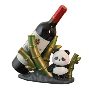 Light luxury high-end panda home wine rack resin ornaments wine cabinet living room office desktop decorations housewarming gifts
