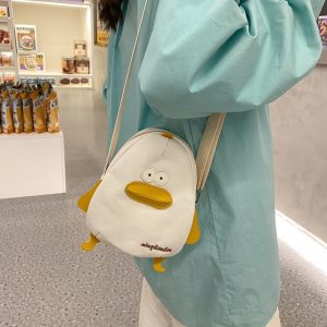 Summer cute crossbody bag small fresh mini student soft girl cartoon chick bag Japanese sail splicing small square bag