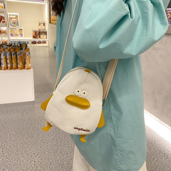 Summer cute crossbody bag small fresh mini student soft girl cartoon chick bag Japanese sail splicing small square bag - Image 3