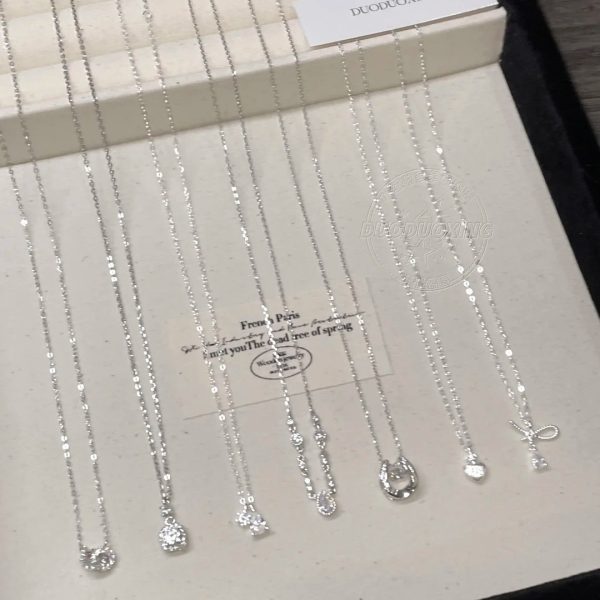 925 sterling silver aquamarine butterfly necklace women's non-fading ins niche high-end sense light luxury collarbone chain accessories wholesale - Image 3