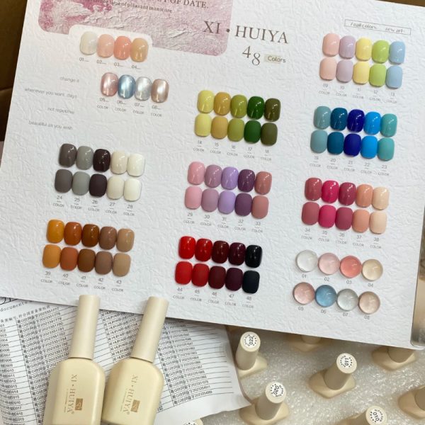 Nail polish glue set Ming Yi 48 colors small sugar cube nail polish glue small set autumn and winter new popular color white - Image 5