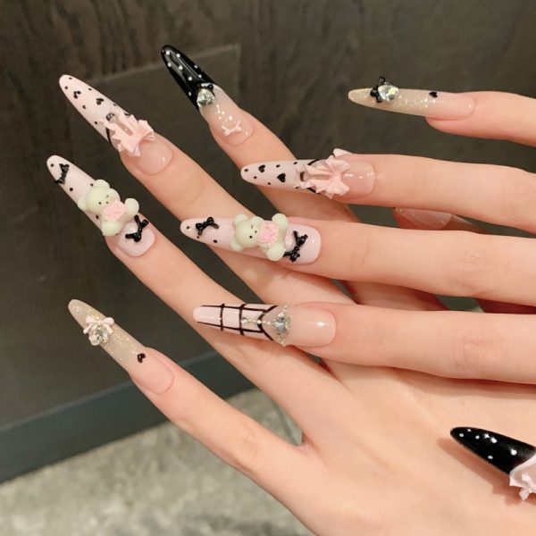 Blush cartoon cute whitening high-end nail patch hand-worn nail patch - Image 3