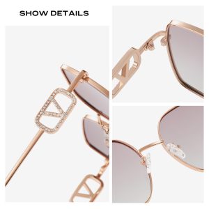 Cross border new sunglasses anti-ultraviolet shading high fashion metal driving polarized sunglasses female factory wholesale