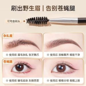 Eyebrow brush spiral brush a double-head beveled flat-head eyelash brush sweeping eyebrow trimming eyebrow thrush portable dual-use eyebrow powder