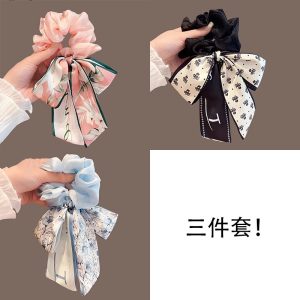Sweet bow headband, new streamer headband, high-end high ponytail, hair rubber band, hair accessories, versatile headband