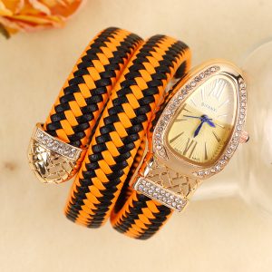 BIFANXI's new cross-border snake watch is fashionable, creative, and individual, and it is a diamond-set leather strap bracelet for women