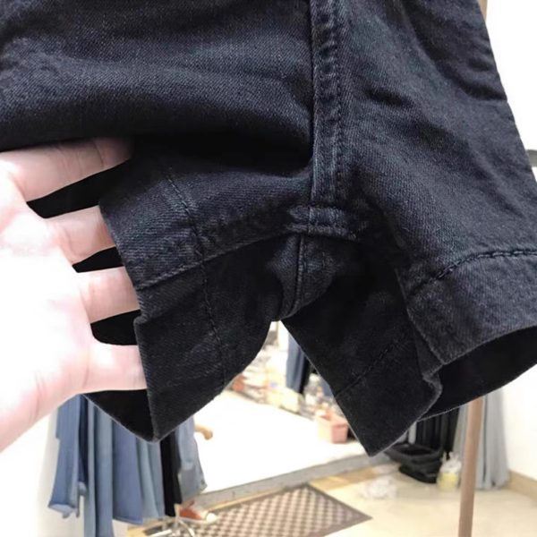 Summer black high waist denim shorts women's plus size fat mm pear shape body stretch crotch cover skinny a-line pants hot pants - Image 4