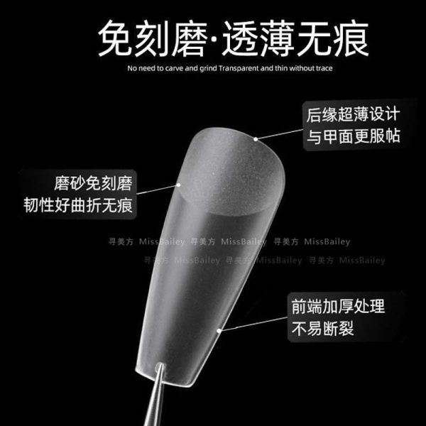 Nail flat arc nail sheet single size refill optional long tip trapezoidal almond oval square scrub nail patch - Image 2