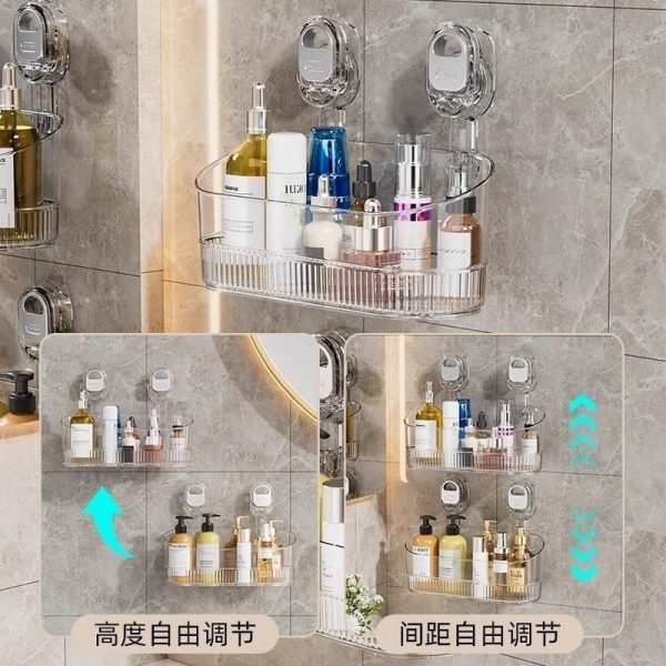 Suction cups, shelves in bathrooms, non-perforated walls, cosmetics shelves on walls, toilets, vanities, storage racks - Image 3