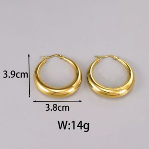 French retro high-end European and American niche minimalist circle rings do not fade earrings