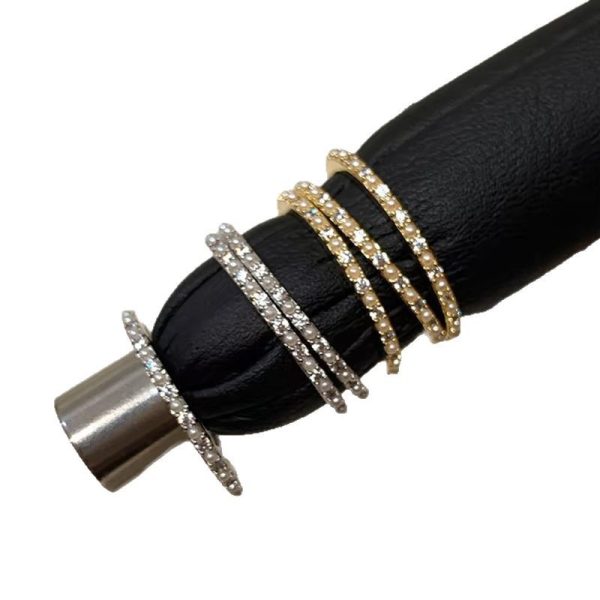 Super flash pearl row diamond thin ring ring women's light luxury high-end personality unique exquisite fashion versatile ring ring - Image 5