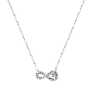 Cross-border hot selling foreign trade 8-character women's necklace infinite cycle versatility high-end sense does not fade simple zircon jewelry