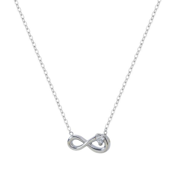 Cross-border hot selling foreign trade 8-character women's necklace infinite cycle versatility high-end sense does not fade simple zircon jewelry - Image 5