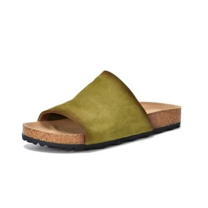 Top layer cowhide candy-colored women's slippers flat Birkenstock new leather outer sandals for summer 2025