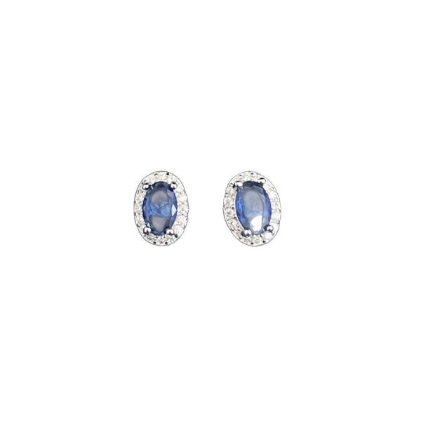 Super flash ~ French red rope cornflower sapphire stud earrings for women, delicate niche high-end earrings, light luxury temperament earrings - Image 5