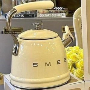 SMEG Smeg Vintage Electric Kettle Stainless Steel Kettle Insulated Stainless Steel 3L Large Capacity Horn Kettle