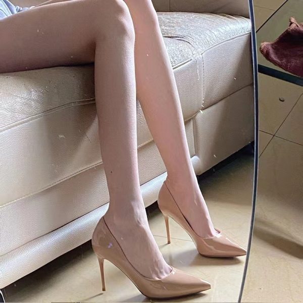 High heel women, spring 2023 new sexy pure desire niche, nude pointed toe, thin heels, no tired feet, professional single shoe women - Image 4