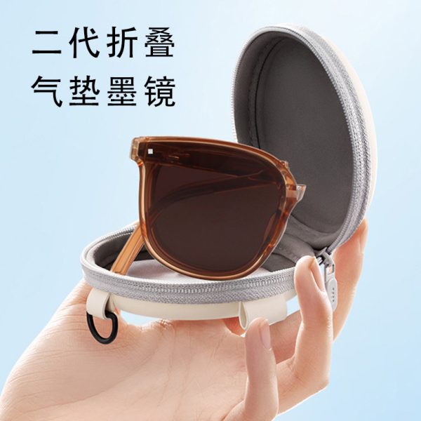 Folding sunglasses sunglasses wholesale fashion retro sunscreen folding sunglasses pocket air cushion ins glasses female wholesale