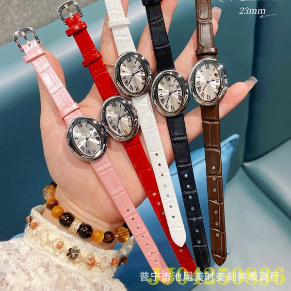 Sending wine barrel watches, women's bathtubs, oval vik, Douyin hits, 18K small gold watches, waterproof quartz watches, and vintage watches - Image 2