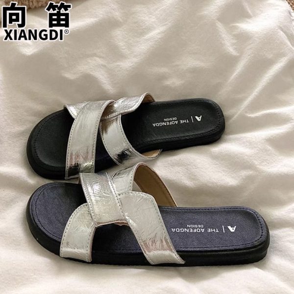 Cowhide ultra-soft sole slippers can be worn outside in summer with skirts, flat slippers, holiday style beach sandals - Image 4