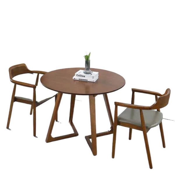 Nordic round table dining table simple modern balcony dining table chairs combination home negotiation small apartment table living room round - Image 5